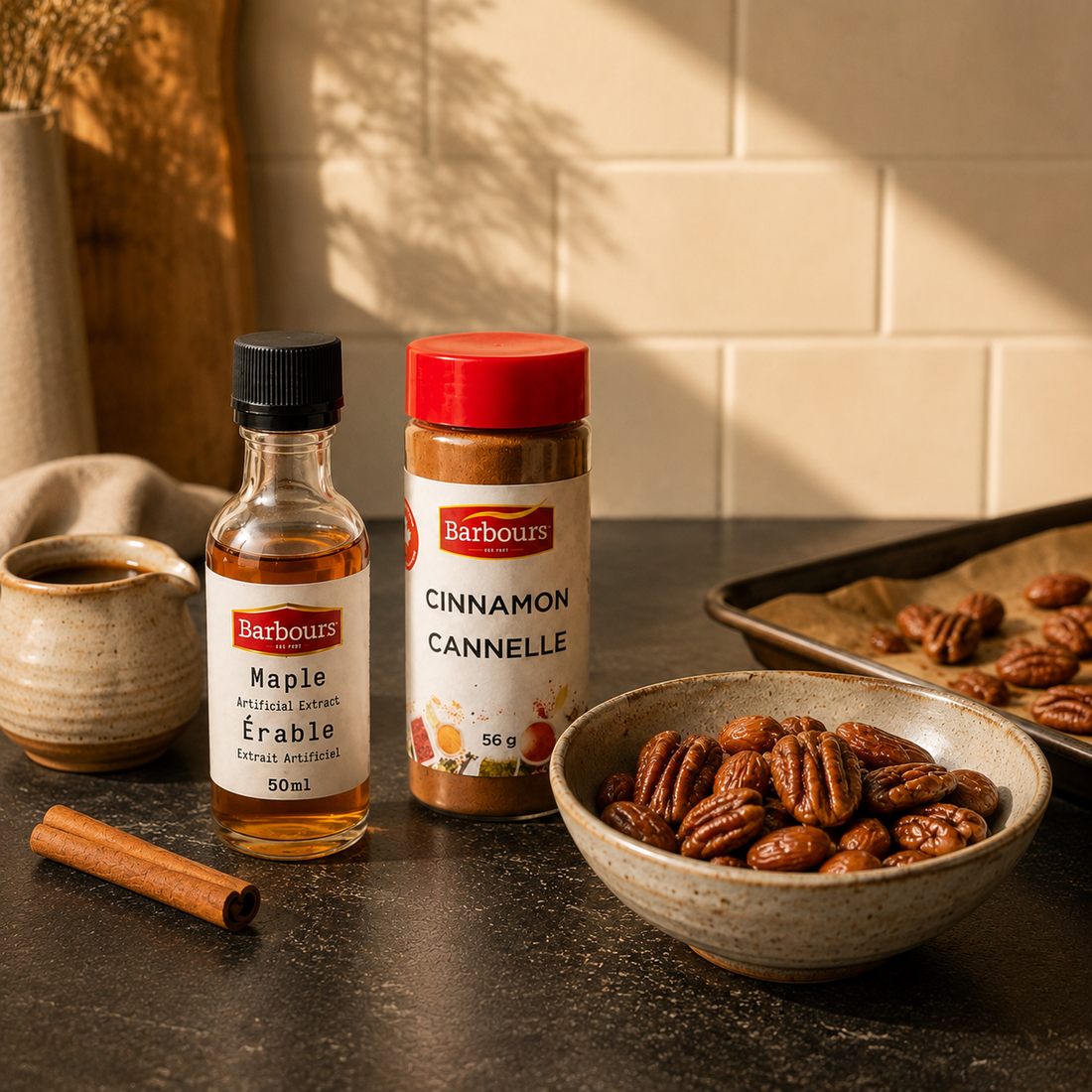 Sweet and Spicy Maple-Cinnamon Roasted Nuts