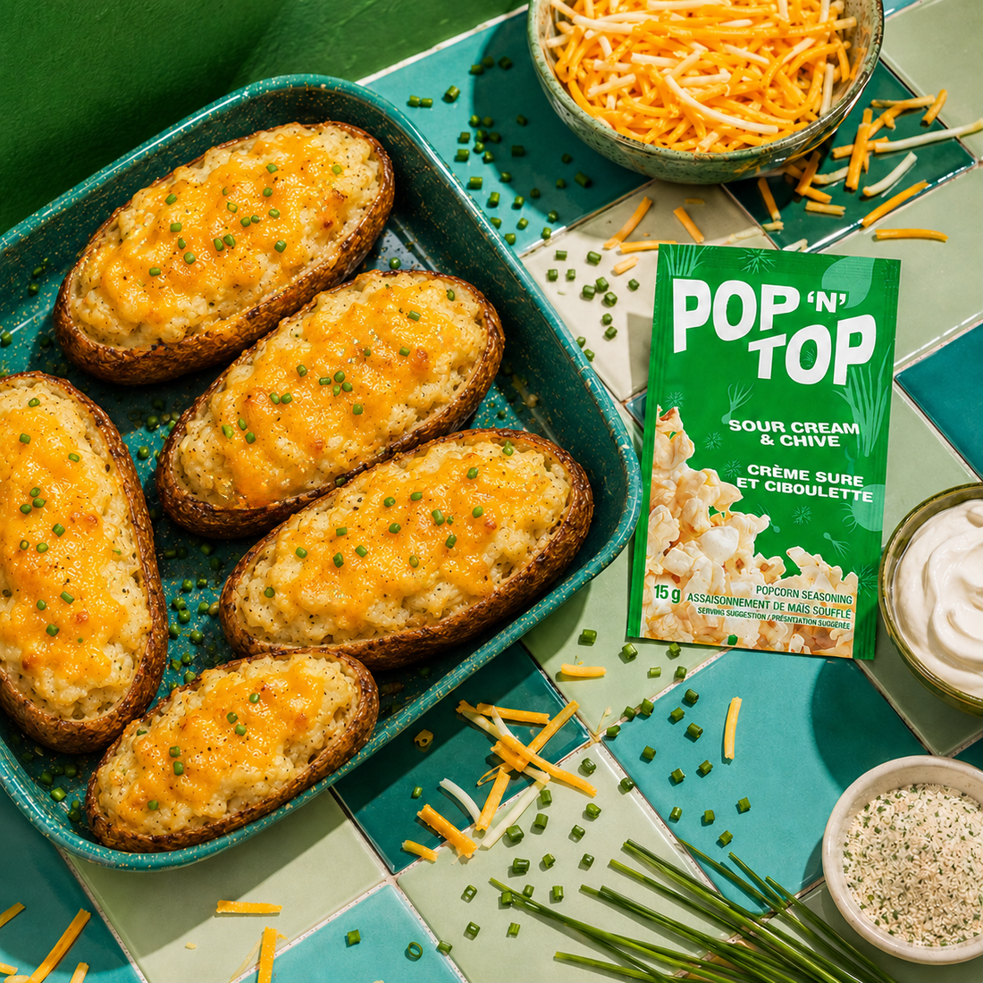 Loaded Sour Cream & Chive Twice-Baked Potatoes