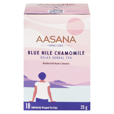AASANA Blue Nile Chamomile herbal tea, box of 18 tea bags