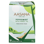 AASANA Peppermint herbal tea, box of 18 tea bags