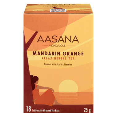 AASANA Mandarin Orange herbal tea, box of 18 tea bags