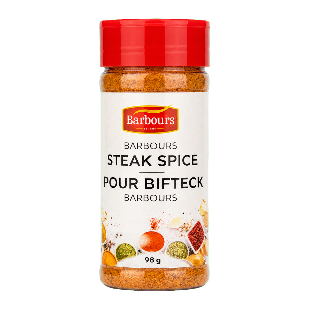 Barbours Steak Spice, 98 g spice bottle