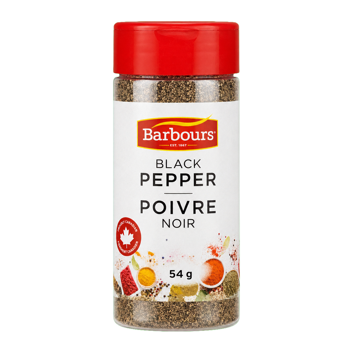 Barbours Black Pepper, 54 g spice bottle