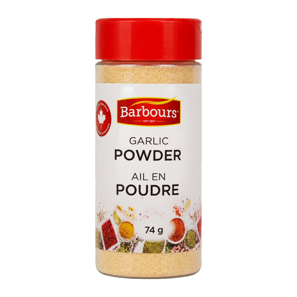 Barbours Garlic Powder, 74 g spice bottle
