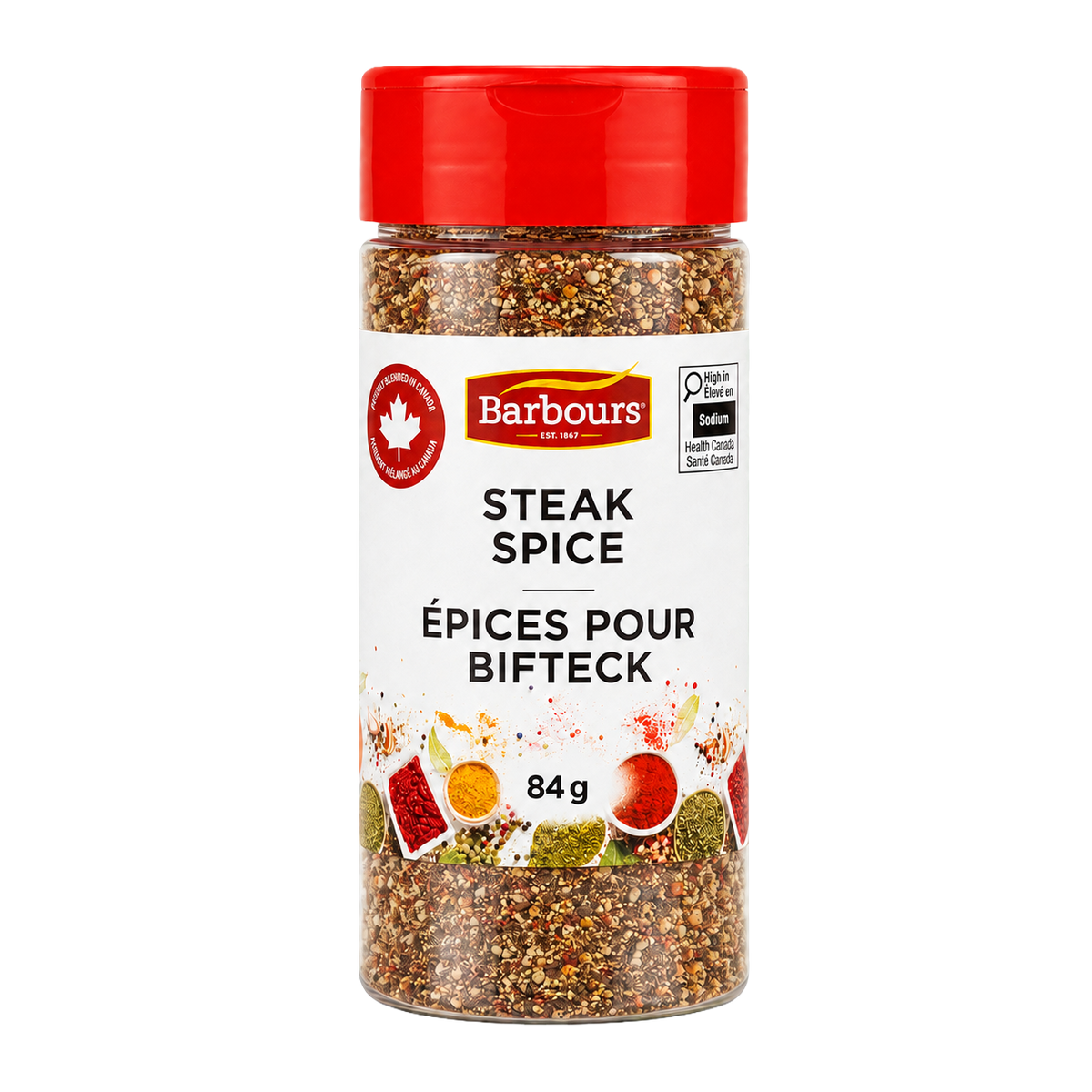 Barbours Montreal Steak Spice, 84 g spice bottle