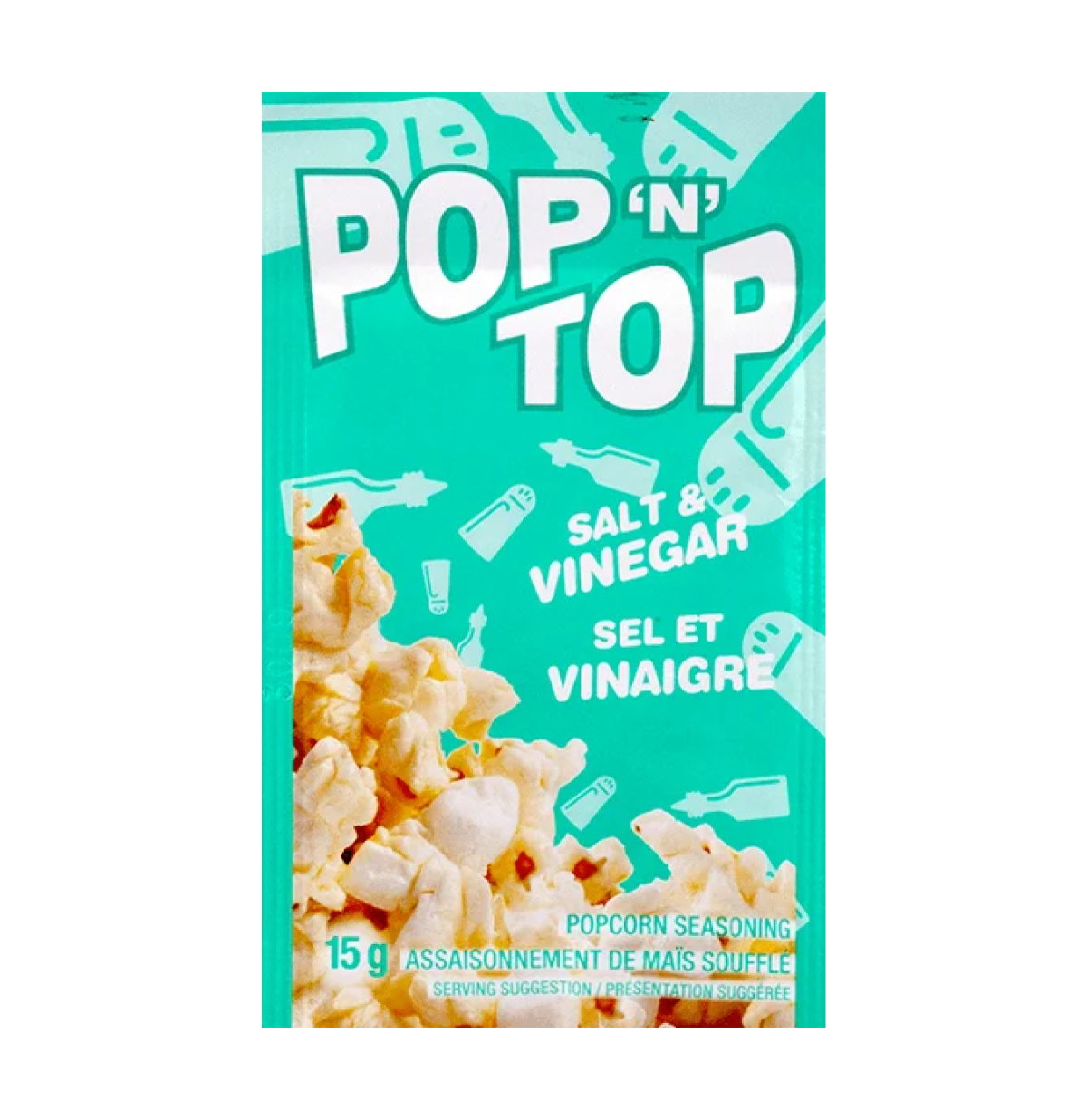 Pop N Top Salt & Vinegar 15 g snack seasoning packet