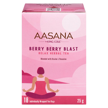 AASANA Berry Berry Blast herbal tea, box of 18 tea bags